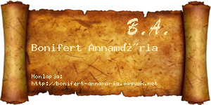 Bonifert Annamária névjegykártya